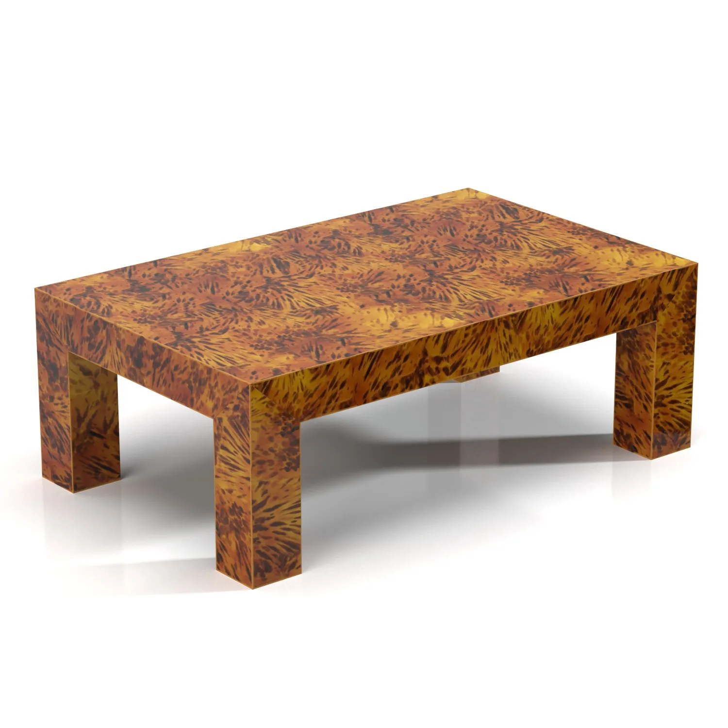 Lacquered Faux Tortoise Shell Coffee Table PBR 3D Model_06